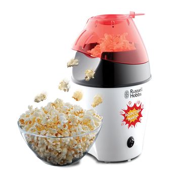 Aparat de facut popcorn russell hobbs fiesta 24630-56, 1200 w, tehnologie cu aer cald, capac de masurat, capacitate 35-50 g, alb/negru