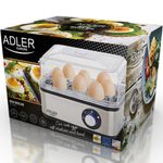 Aparat de fiert oua Adler AD4486, 800W, capacitate 8 oua, Argintiu fotografia produsului