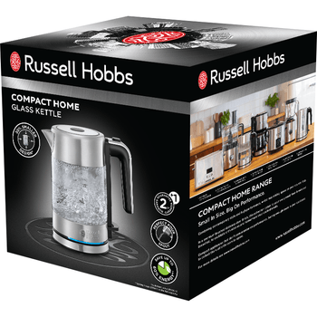 Fierbator Russell Hobbs Compact Home Glass 24191-70, 2200 W, 0.8 L, Sticla, Design compact, Inox elefant.ro imagine noua 2022