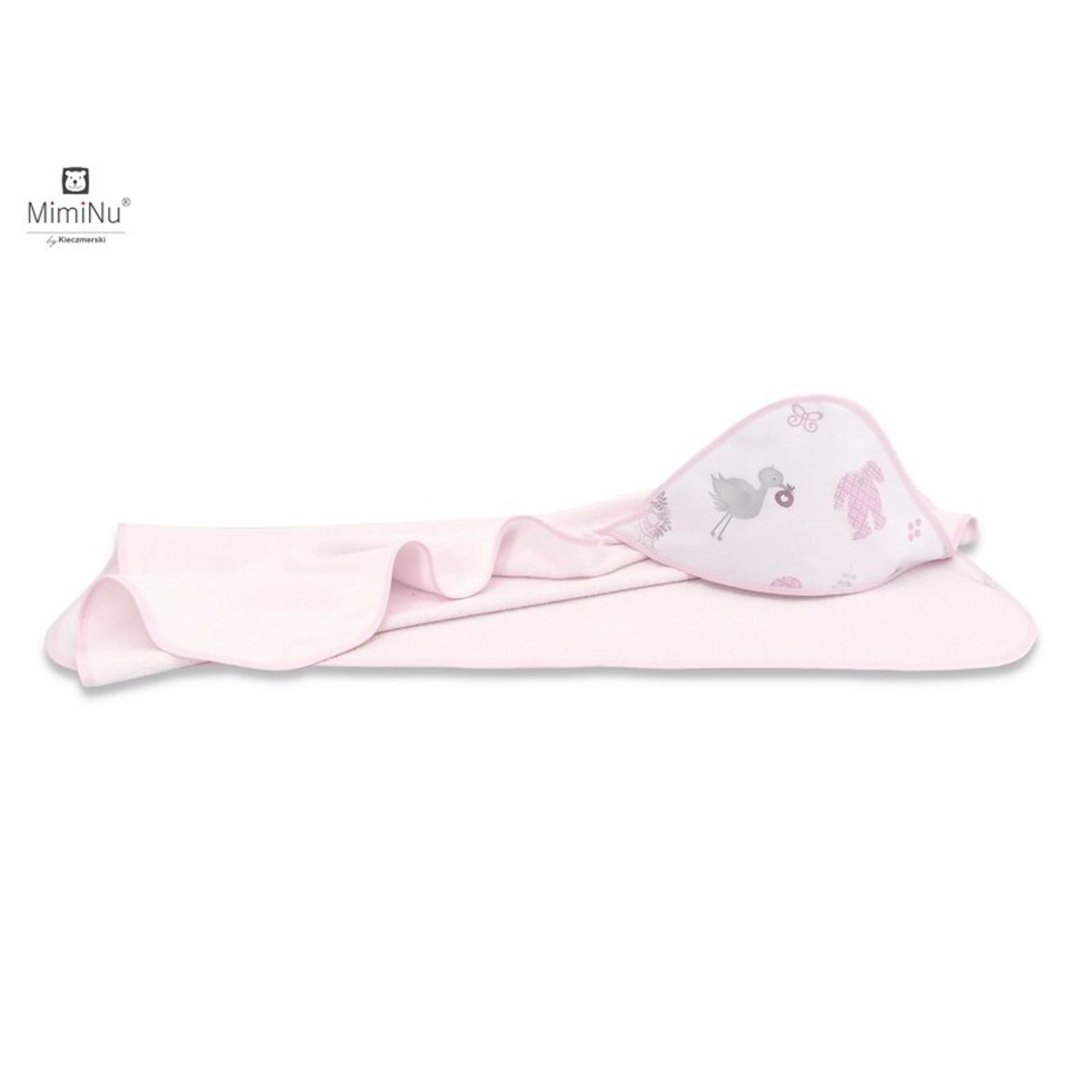 MimiNu - Prosop cu gluga 100x100 cm, Baby Shower Pink fotografia produsului