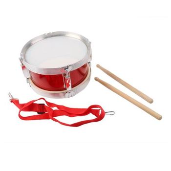 Toba cu rama metalica klausstech, diametru 20 cm, 2 bete pentru percutie, curea inclusa, ideala pentru copii, design clasic, rosu