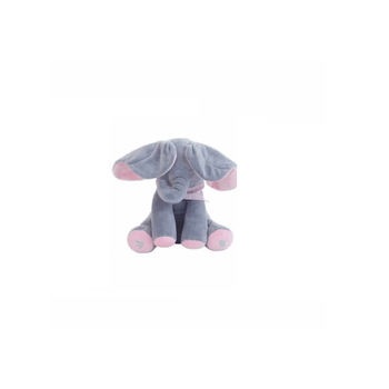 Jucarie elefant, klausstech, jucarie interactiva, muzicala, destinata copiilor, gri/roz
