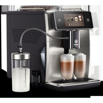 Espressor automat Philips Saeco SM8785/00, 22 tipuri de cafea, 8 profiluri, Tehnologie CoffeMaestro, Argintiu/Negru elefant.ro imagine noua 2022