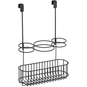 Raft metalic cu agatare usa/dulap, quasar & co., pentru feon si alte accesorii, metalic, 34 x 12 x 54 cm, negru