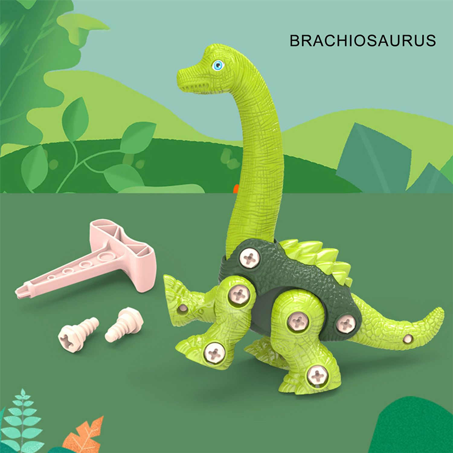 Jucarie interactiva Quasar & Co., dinozaur Brachiosaurus, verde fotografia produsului View 4 L