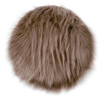 Covor rotund din blana sintetica, quasar & co., cu fir lung, imitatie de piele, diametru 60 cm, maro