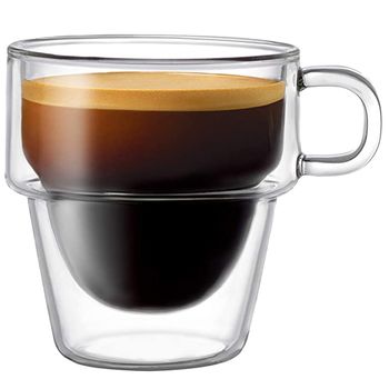 Ceasca cu pereti dubli, quasar & co., 250 ml, sticla termorezistenta, transparenta
