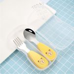 Set 2 tacamuri cu maner ergonomic, pentru copii, galben fotografia produsului View 2 S