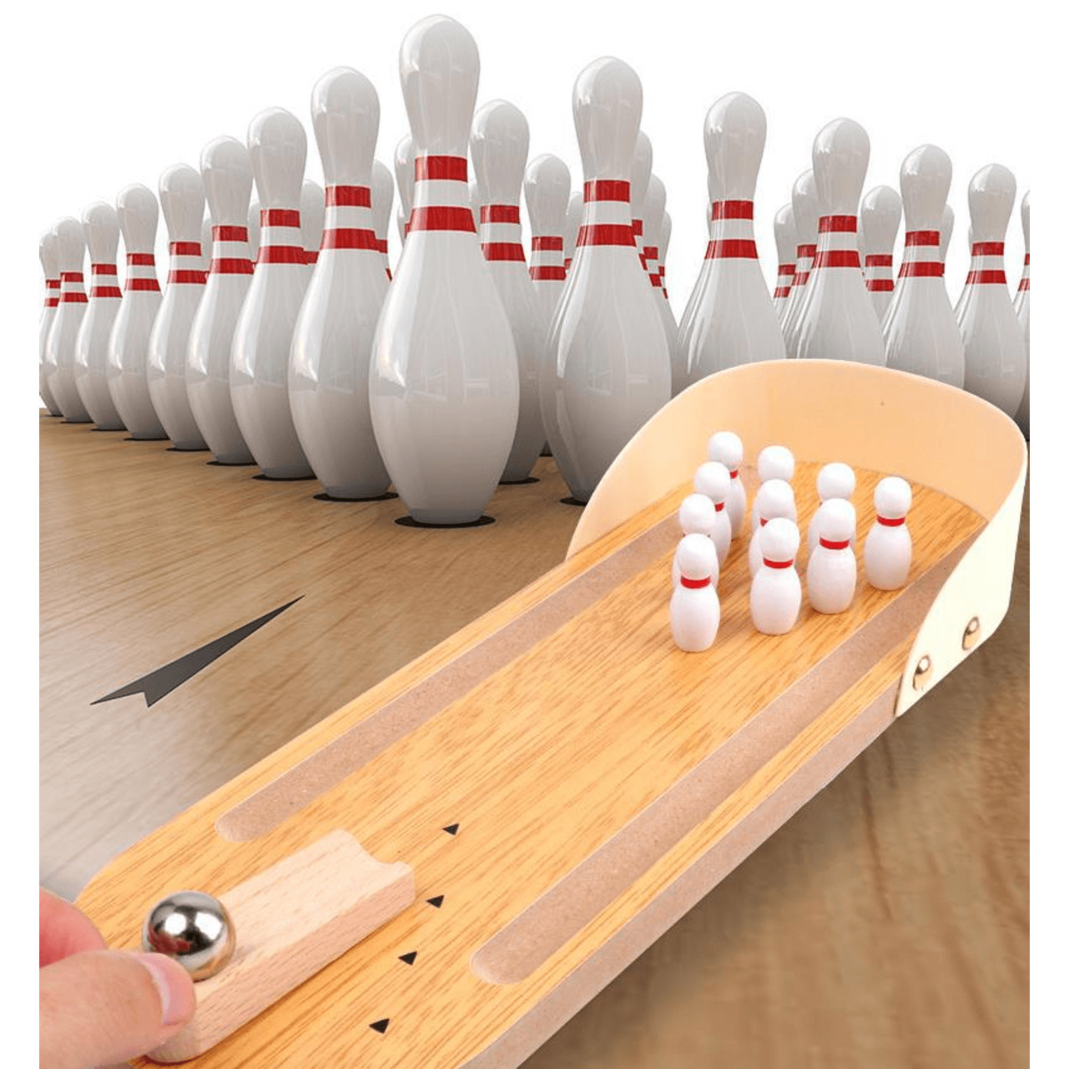 Jucarie antistres Mini Bowling joc de masa fotografia produsului View 4 L