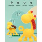 Jucarie dentitie bebelusi in forma de girafa, aplicator gel gingival dentitie, 9 cm, galben/rosu fotografia produsului View 4 S