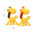 Jucarie dentitie bebelusi in forma de girafa, aplicator gel gingival dentitie, 9 cm, galben/rosu fotografia produsului View 2 S