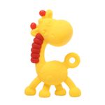 Jucarie dentitie bebelusi in forma de girafa, aplicator gel gingival dentitie, 9 cm, galben/rosu fotografia produsului