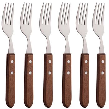 Set 6 furculite, quasar & co., maner lemn, 19 cm