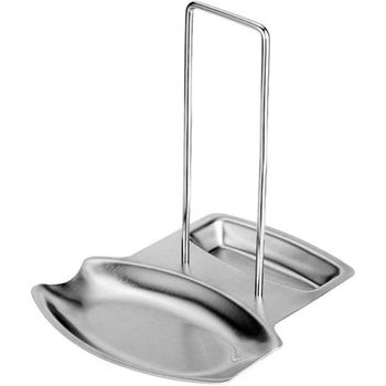 Suport ustensile bucatarie, quasar & co., pentru capac si lingura/polonic, inox, 19 x 16 x 20 cm