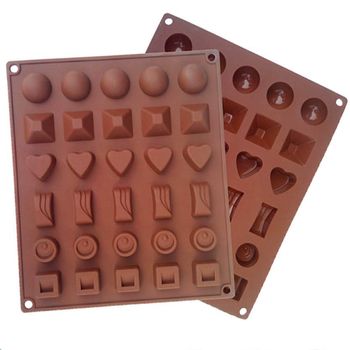 Forma silicon pentru ciocolata, Quasar & Co., 30 matrite bomboane sau cuburi gheata, 27 x 23 cm, maro elefant.ro imagine noua 2022