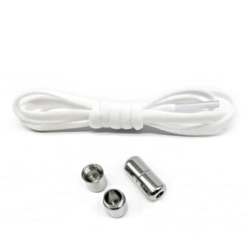 Sireturi elastice fara legare, cu sistem facil de prindere si blocare, 100 x 1 x 1 cm, alb