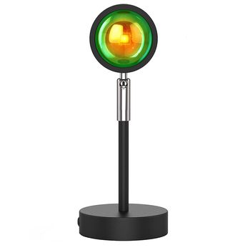 Lampa cu led, quasar & co., lumina ambientala, fundal foto, proiectie curcubeu, usb, metal, 19.5 x 9.5 cm, negru