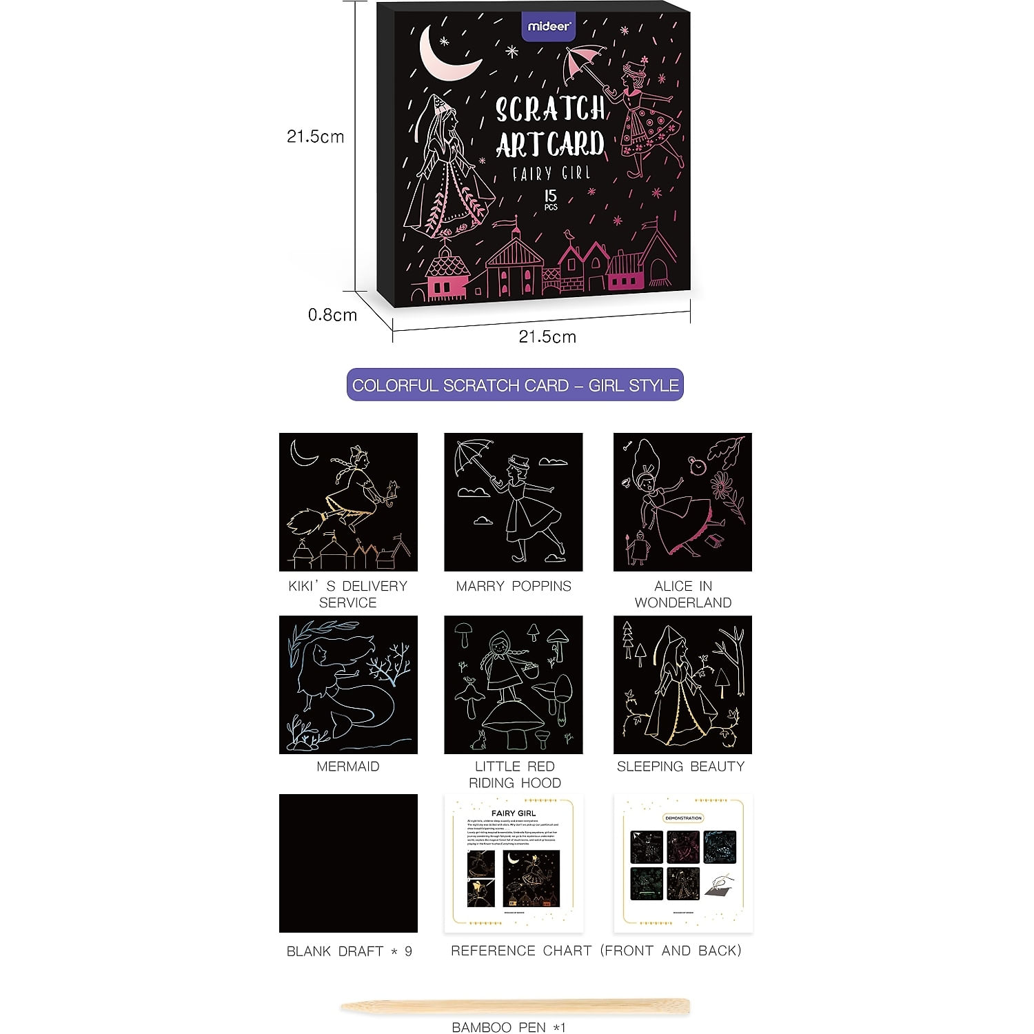 Set Scratch art Zana, 15 piese Mideer MD4084 fotografia produsului View 3 L