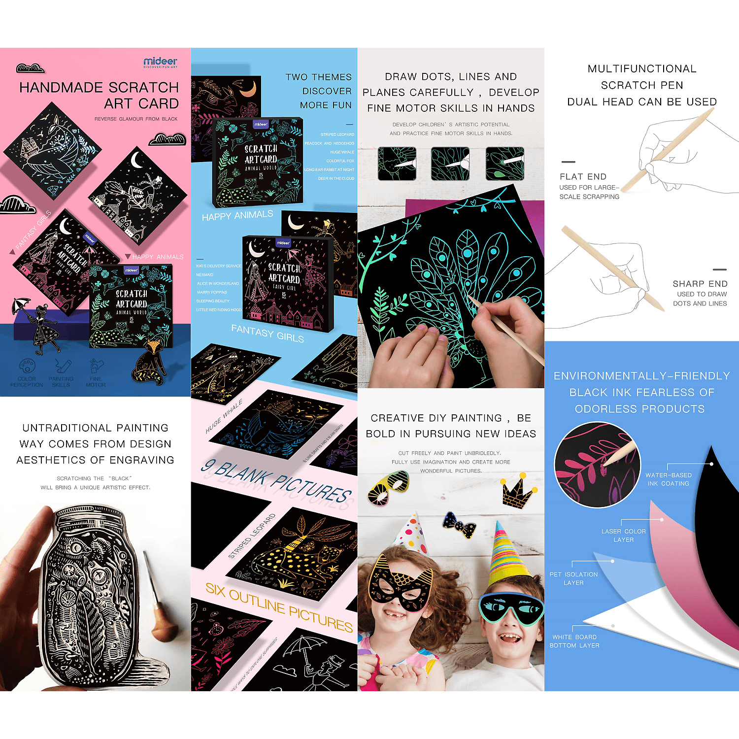 Set Scratch art Zana, 15 piese Mideer MD4084 fotografia produsului View 5 L