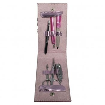 Trusa manichiura, ai & e, 6 piese, inox, roz