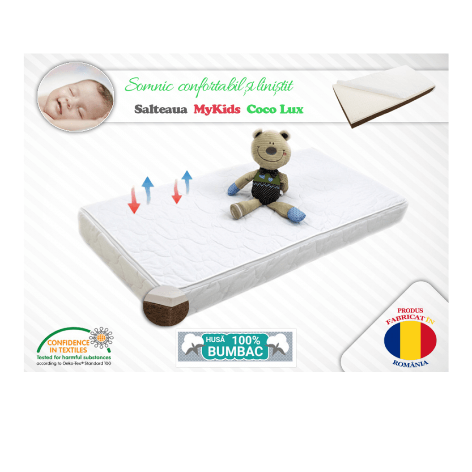 Saltea MyKids Coco Lux 127x63x11(cm) fotografia produsului