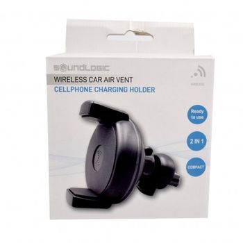 Incarcator auto wireless soundlogic, cu suport, negru, 7.5 x 6.5 x 4.5 cm