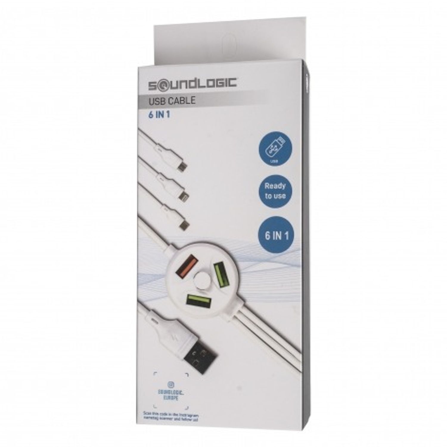 Cablu de incarcare 6-1, Soundlogic, alb fotografia produsului