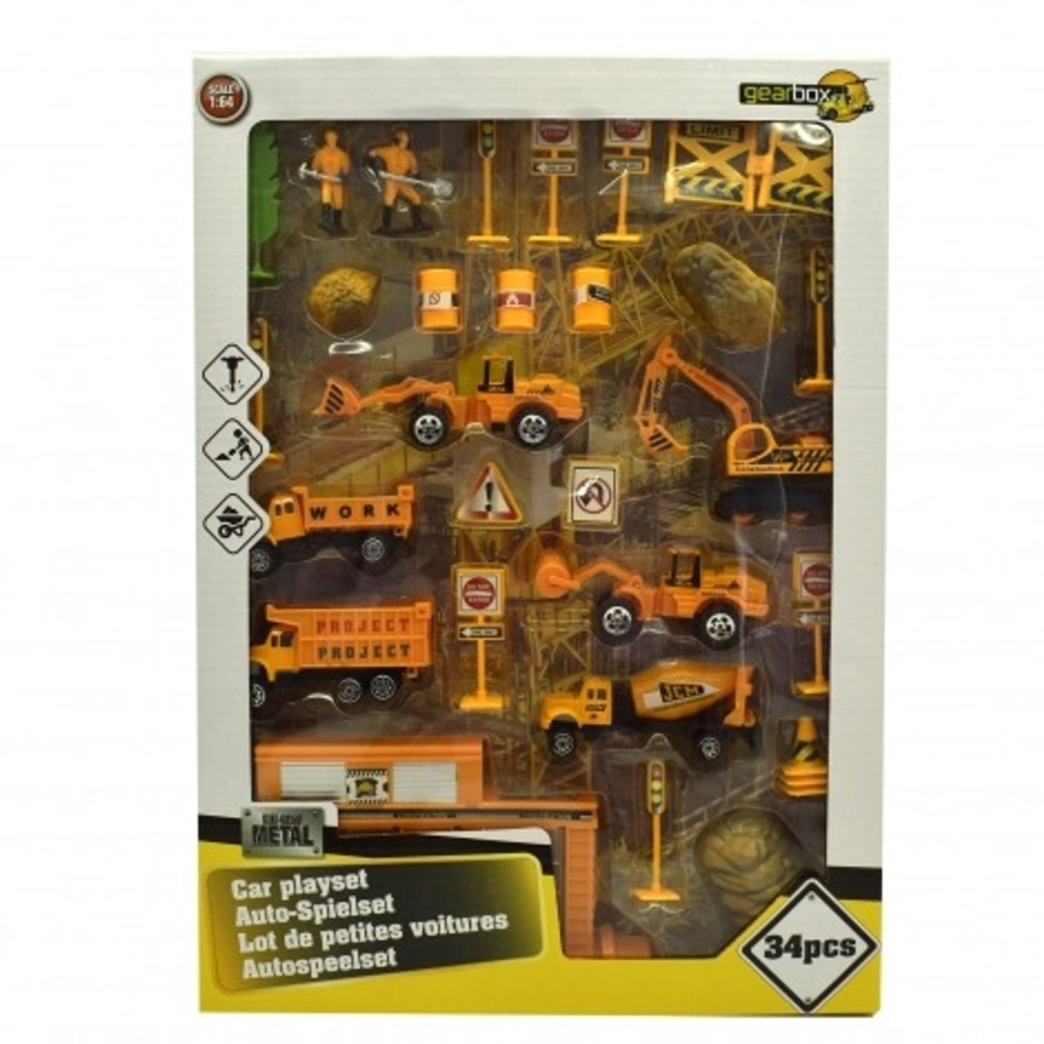 Gear box &ndash; set santier si utilaje de constructii 34 piese fotografia produsului