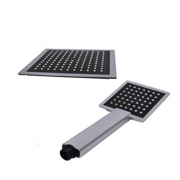 Set 2 capete de dus ploaie, bath & shower, plastic, argintiu