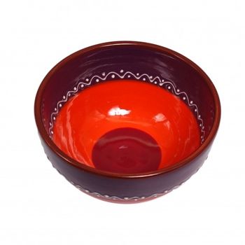 Bol artizanal lucrat artistic bowl and dishes, 13 cm
