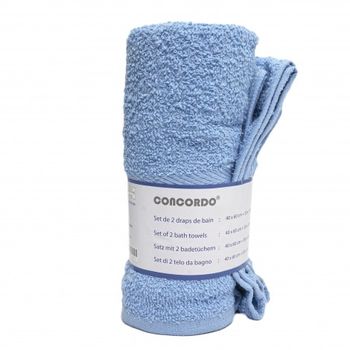 Set prosop baie concordo bumbac, 40x60 cm + 50x100 cm, albastru deschis