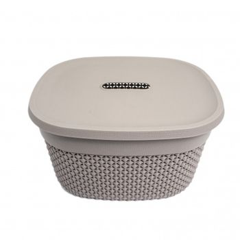 Cos cu capac din plastic filo kids, gri, 27.5x23x15 cm