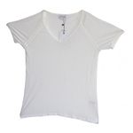 Tricou cu maneca scurta, din in Cotton, Alb, S fotografia produsului