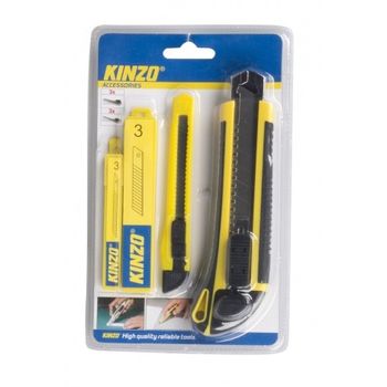 Cutter set 2 bucati + 2 seturi de lame kinzo, negru/galben