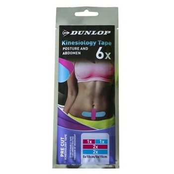 Set 6 benzi kinesiologice dunlop 5 cm x 10 cm / 5 cm x 15 cm, pentru abdomen