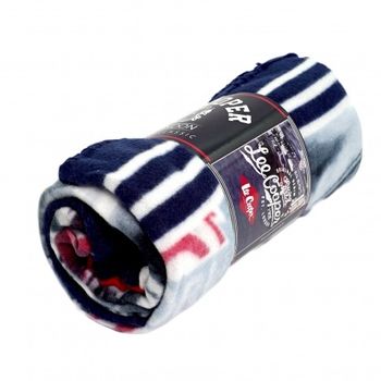 Patura fleece lee cooper, albastru, 100x140 cm
