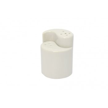 Set 2 solnite portelan sare/piper alpina, 7.5x7x8.5 cm, alb
