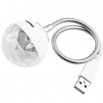 Lampa de petrecere led grundig, cu conectare la laptop, cablu usb, alb