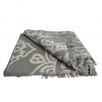 Prosop baie bumbac jacquard hamam, bumbac, gri , 90x170 cm
