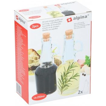 Set pentru ulei si otet cu dop, sticla, transparent