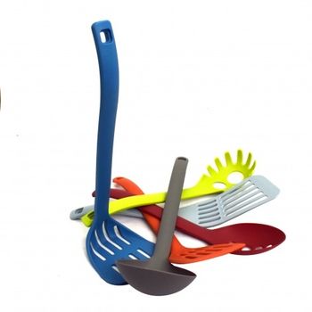 Set 6 ustensile de bucatarie, plastic, enrico, multicolor