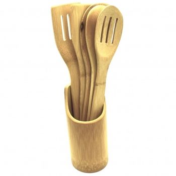 Set 5 spatule si suport pentru bucatarie din bambus 100% ECO – ai&e AI & E imagine 2022 caserolepolistiren.ro