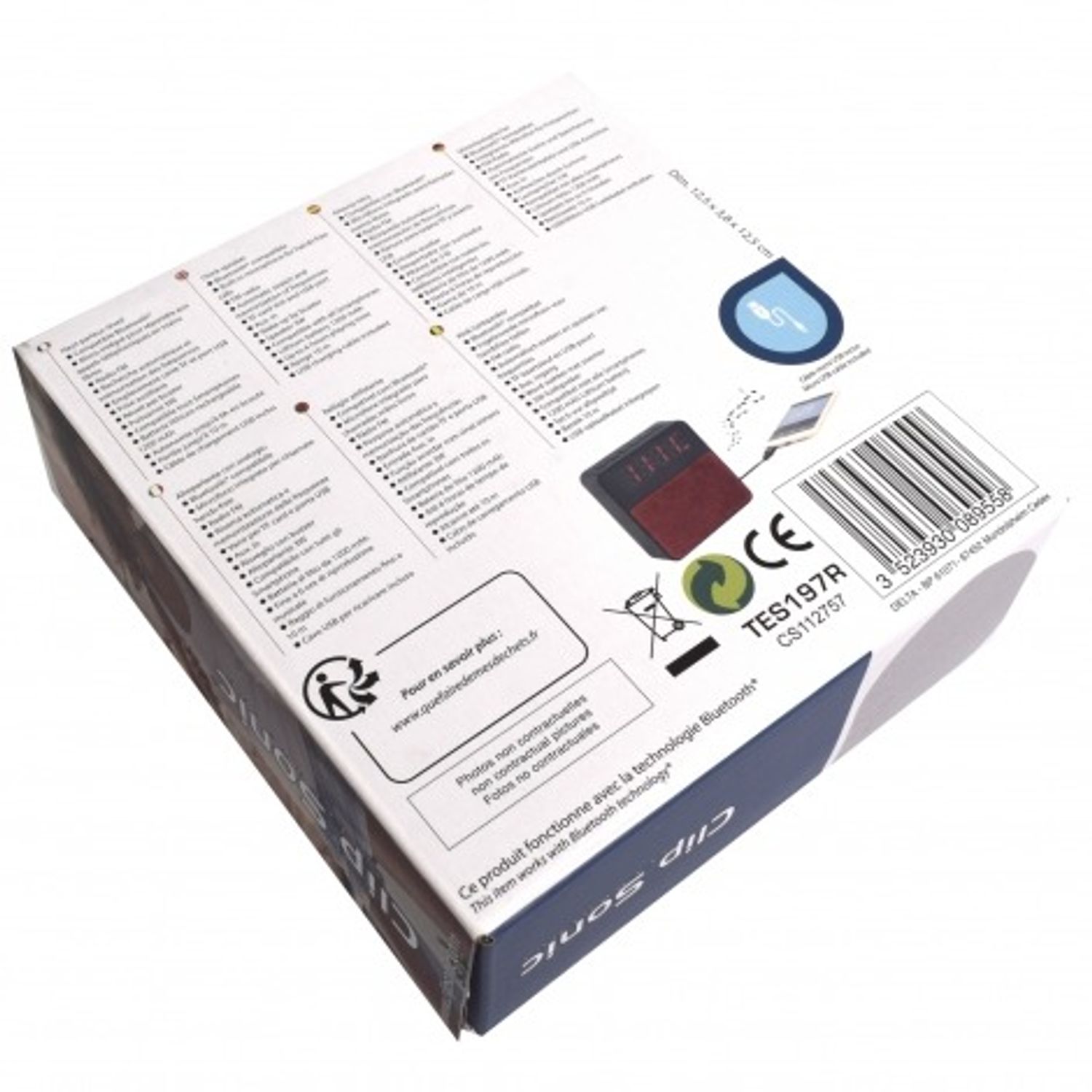 Ceas cu radio ClipSonic, conectare bluetooth, negru fotografia produsului View 3 L