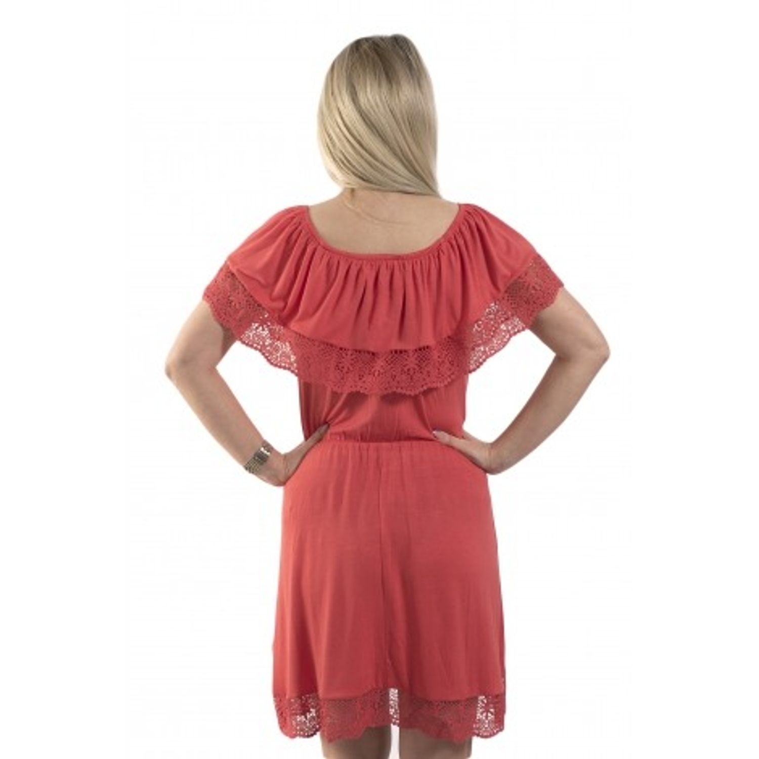 Rochie cu dantela s.Oliver, coral, 40 fotografia produsului View 2 L