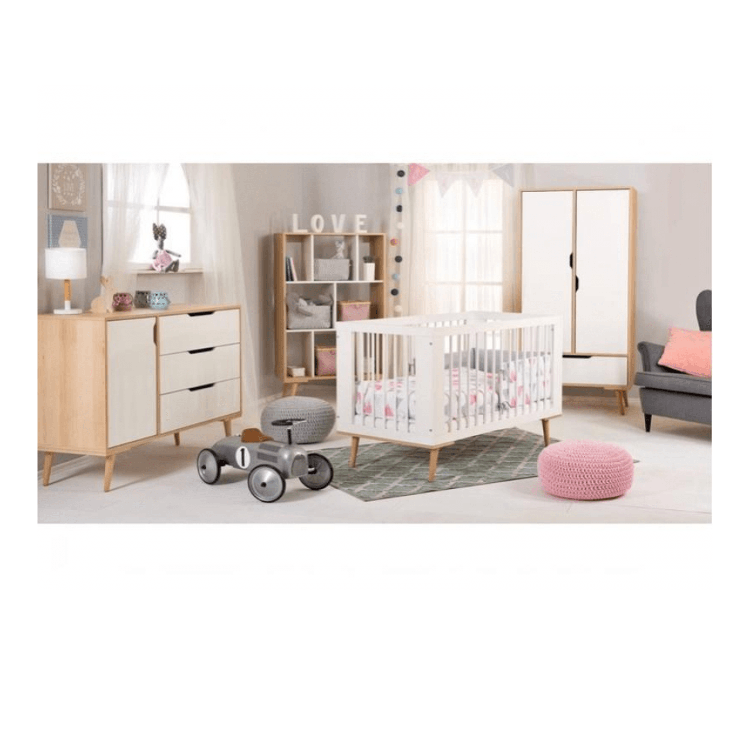 Mobilier Camera copii Si Bebelusi KLUPS SOFIE Alb Natur fotografia produsului
