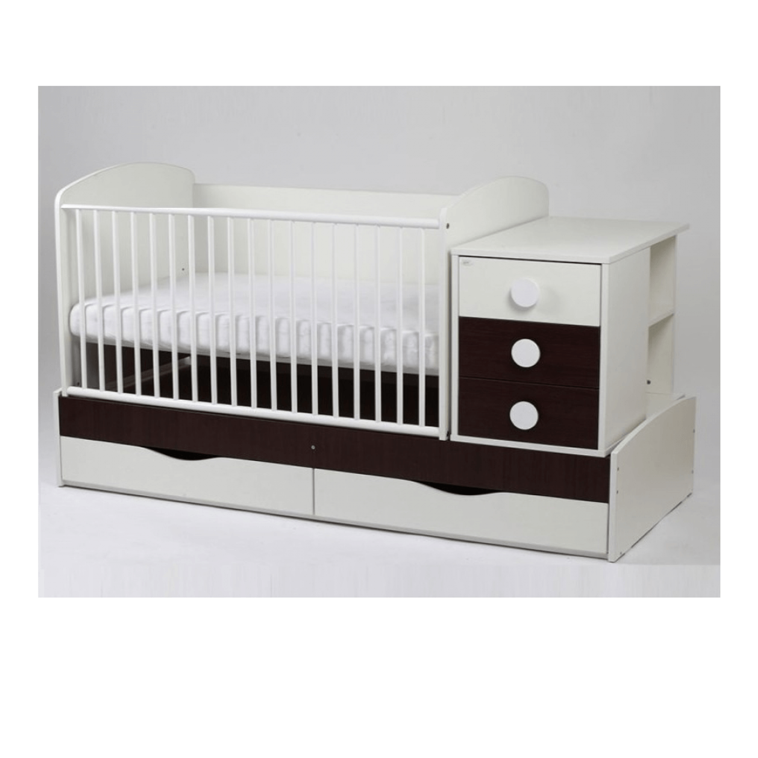 Patut Transformabil MyKids Silence Alb-Wenge Cu Leg 80304 fotografia produsului