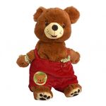 Ursulet de plus, Simba, salopeta rosie, 35 cm inaltime fotografia produsului