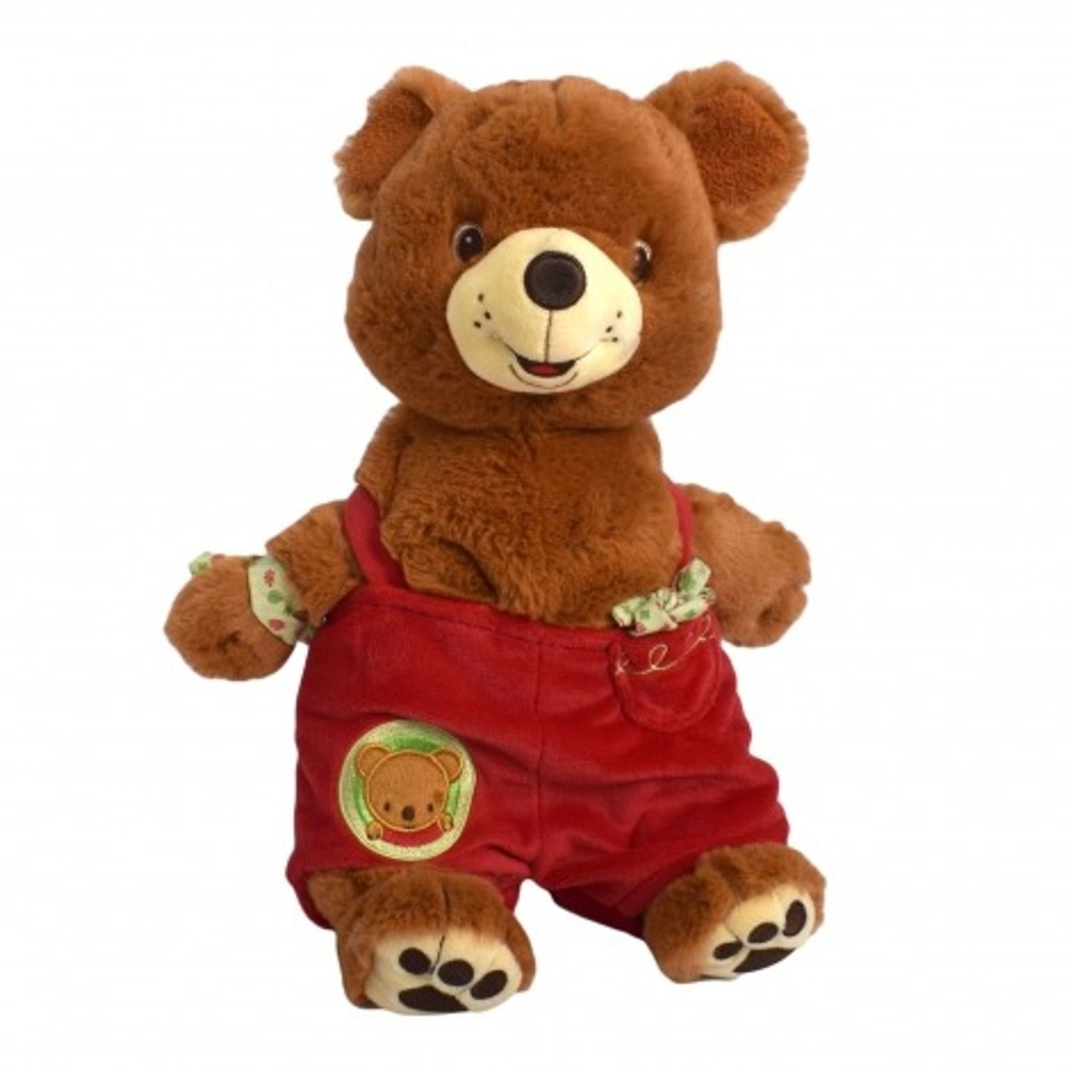 Ursulet de plus, Simba, salopeta rosie, 35 cm inaltime fotografia produsului