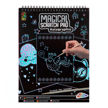 Caiet A4 Fise Razuibile Magical Scratch Pad Grafix GR220009_Holografic elefant 2022