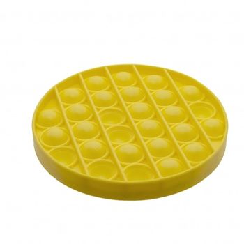 Jucarie senzoriala antistres, pop it now, push bubble, galben, 12.5 cm